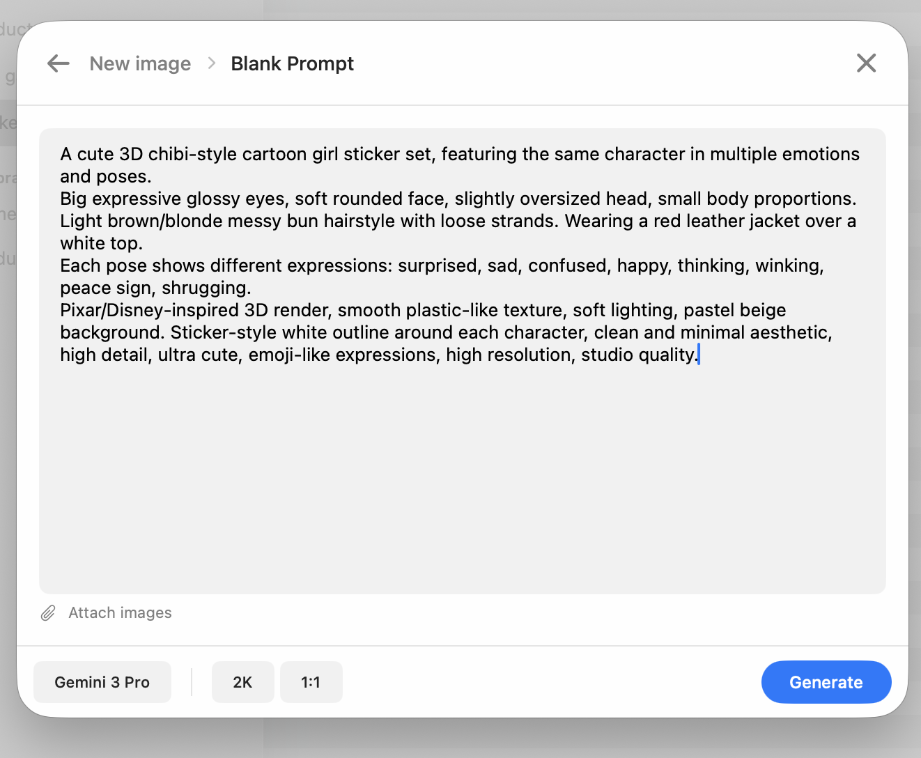 Blank prompt interface